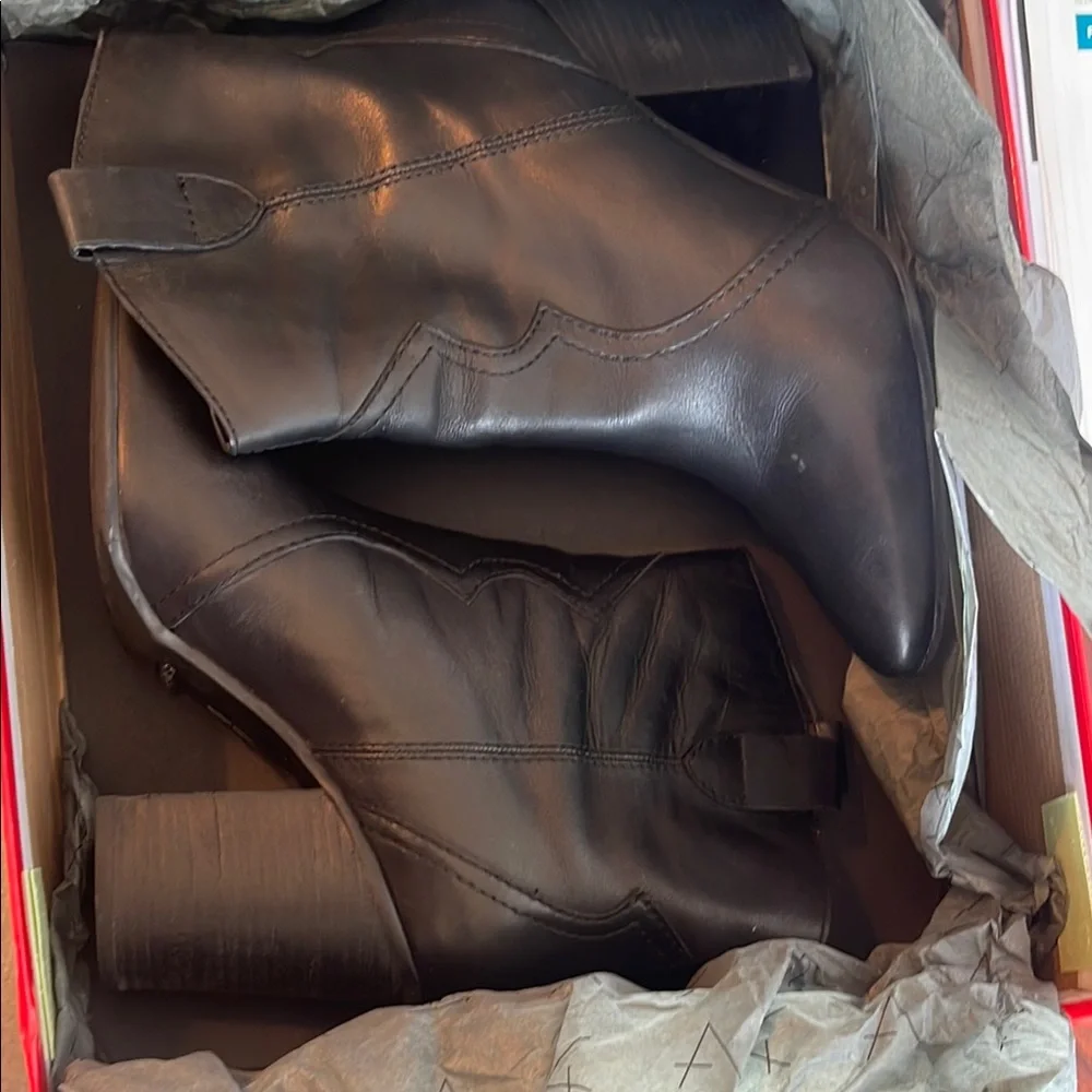 Black Leather Ankle Boots